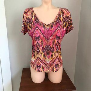 INC Women's Cold Shoulder Top With Front Embellishment Sz S